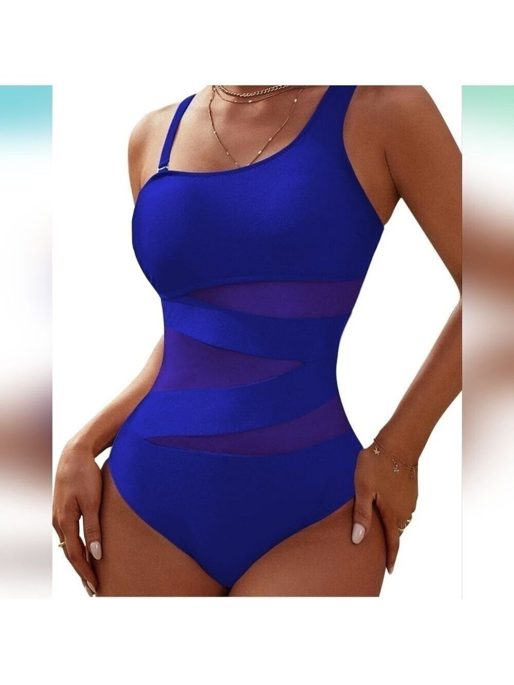 Blooming Jelly Women's Sexy One Shoulder Swimsuit NWT Size S